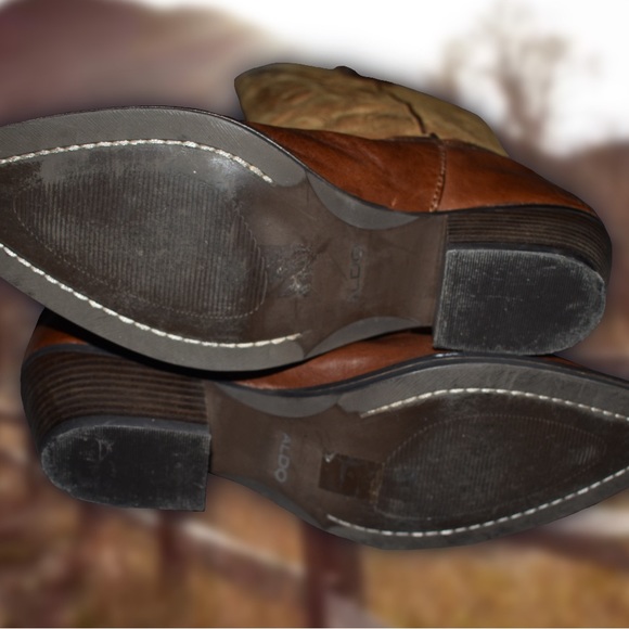 ALDO Brown Two-Tone Cowboy Boots Sz 8.5 - Picture 4 of 4